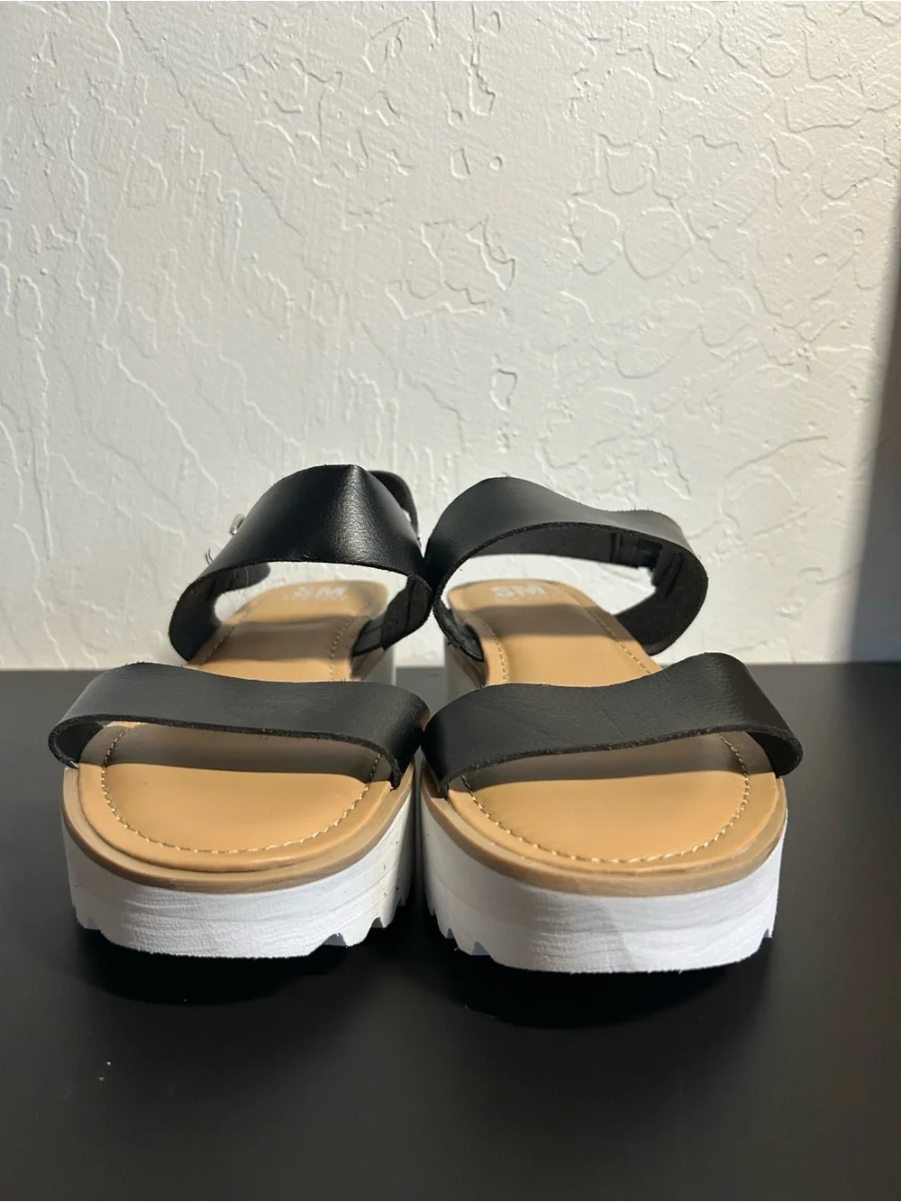 SM New York Black Platform Faux Leather Slingback Sandals for Women size 8 NWOT - Picture 4 of 6